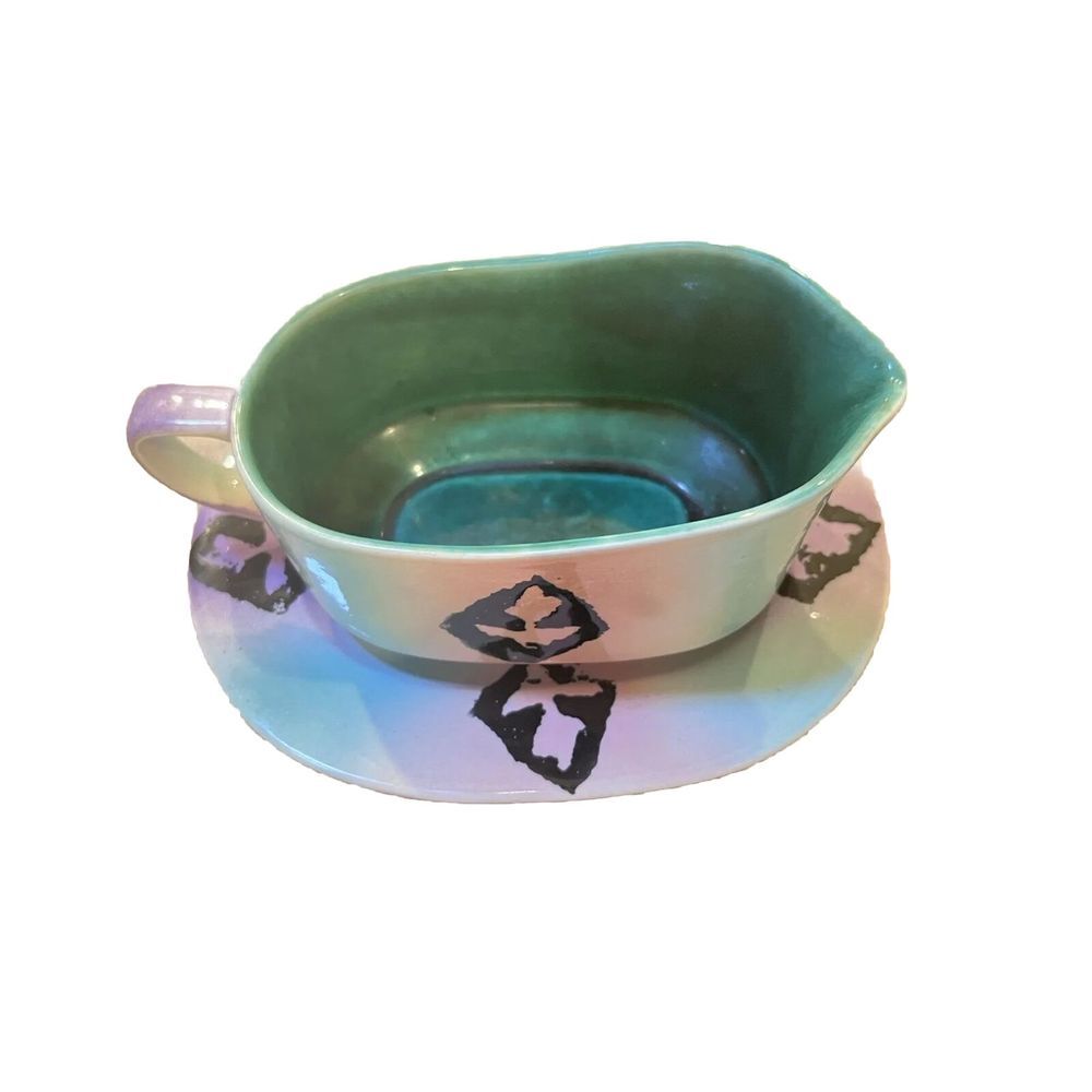 Bob Steiner  New Zealand Ceramics Gravy Boat And‎ Plate EIDO Collection EUC
